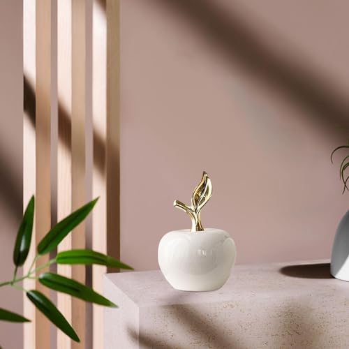Figura de cerámica pequeña decorativa de fruta blanca miniatura 4