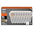 Feit Electric LED Light Bulbs 60W Equivalent, A19 Filament, 800 Lumens, 2700K Soft White, Dimmable, CRI 90+, E26 Medium Base Decorative Lighting, 17,000-Hour Lifetime, A1960CL927CAFIL/8/GB, 8 Pack