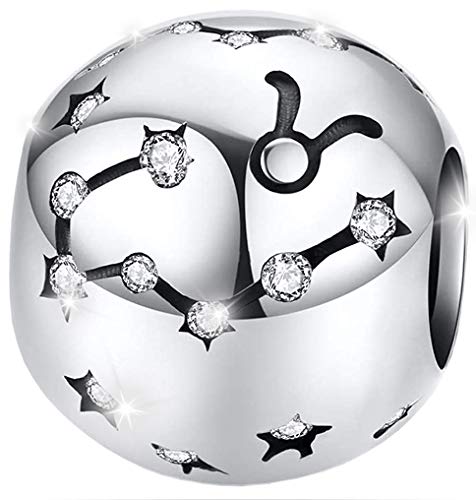 Maria Fonte Bead Charm Segno Zodiacale Toro in Argento Sterling 9...