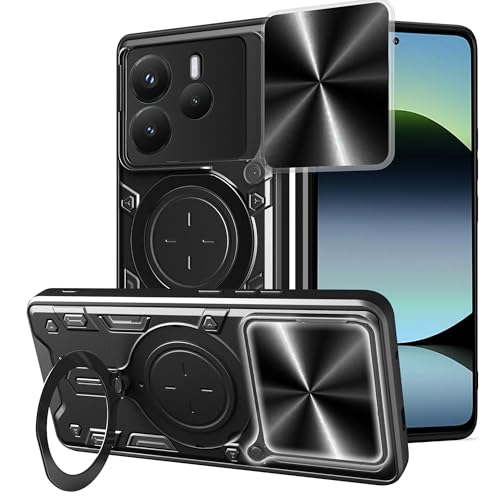 Lucyliy Compatible with Xiaomi Redmi Note 14 5G Case [with Tempered Glass Screen Protector] for Redmi Note 14 5G Phone Case Black