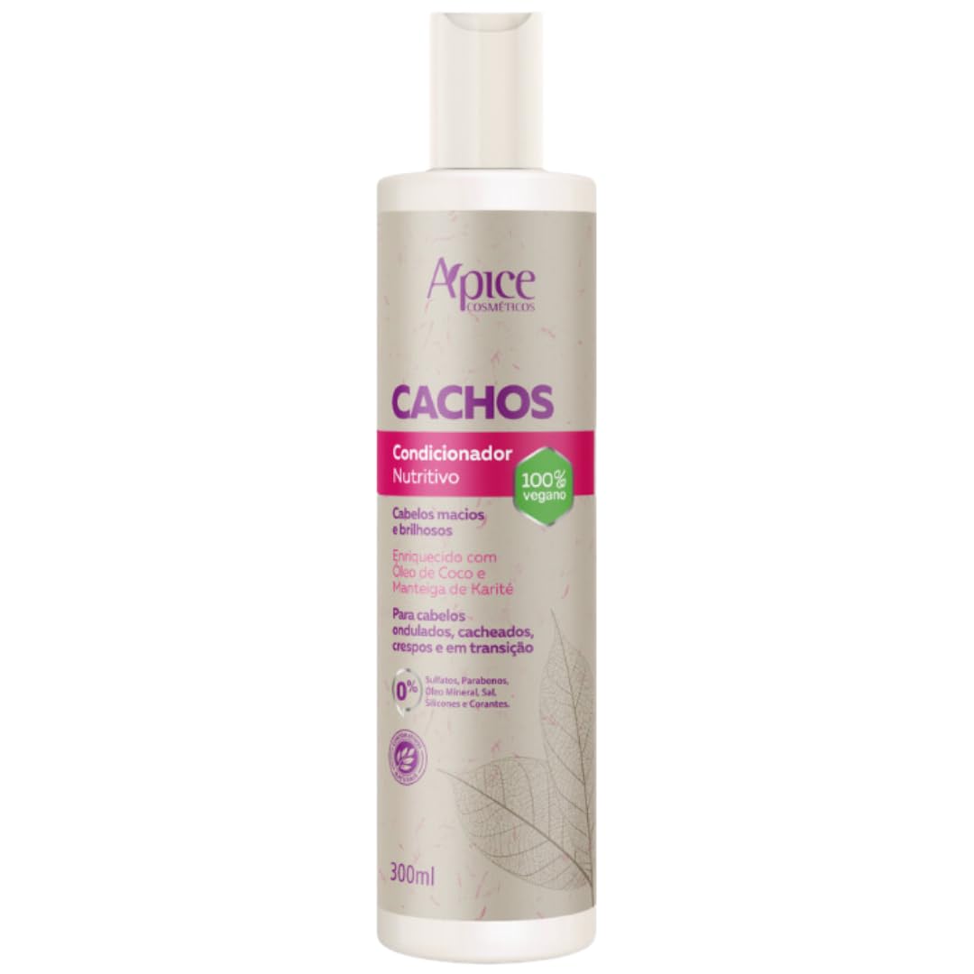 Condicionador Nutritivo Cachos Vegano Cabelo Sem Sulfato 300ml