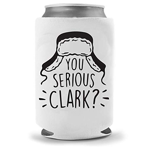 Holiday Stocking Stuffer Beer Can Cooler | Santa Nutcracker Holidays Christmas Gift | Funny Novelty Coolie Huggie | Beverage Holder - Beer Gifts - Quality Neoprene (Serious Clark)