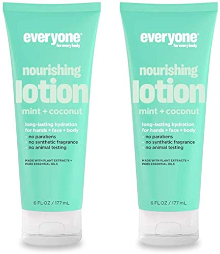 Everyone 3-in-1 Mint and Coconut Lotion Plant Based Nourishing Moisture with Vitamin E, Coconut Oil and Peppermint Oil, 6 fl. oz. (Pack of 2)