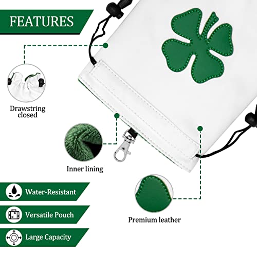 Leather Golf Valuables Pouch with Drawstring