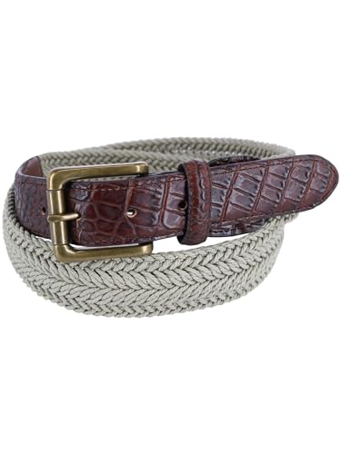 Toneka Waxed Braided Belt with Croc Print Ends3