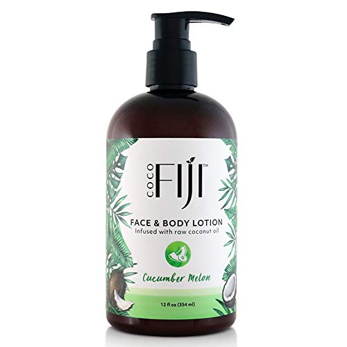 Coco Fiji, Coconut Oil Infused Face & Body Lotion, Cucumber Melon 12oz
