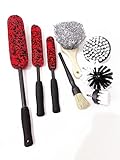 Klean Car 8Pcs Wheel Tire Detailing Brush Set, 3 Long Handle Rim Wheel Brushes, 1Pc Short Handle...