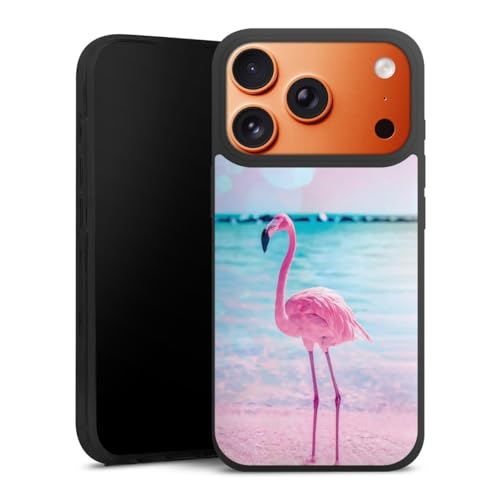 Coque iPhone 17 Pro silicone souple flamant tropical