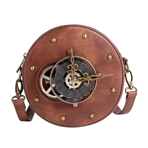 Sac bandoulière femme punk en cuir PU vintage avec sangle réglable