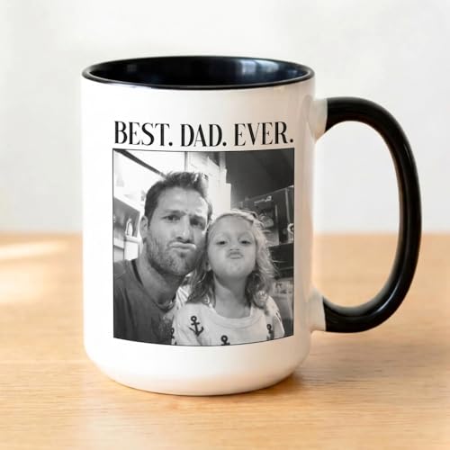 EmbroGlow Personalized Dad Mug with Photo Collage, Daddy Coffee Cup, Fathers Day Mug, Coffee Mugs Gifts For Daddy, Father's Gifts, Fathers Day Decorations / D12