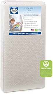 Sealy Baby Flex Cool 2-Stage Airy Dual Firmness Waterproof Standard Toddler & Baby Crib Mattress, 51.7”x 27.3