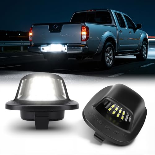 D-Lumina LED License Plate Lights Tag Lamp Assembly for 1999-2004 Nissan Xterra, 1998-2004 Nissan Frontier, Powered by 18-SMD 6000K White LED Tag Light, Pack of 2