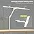 Micomlan Led Desk Lamp with Atmosphere Lighting, Rotatable Tall Architect Desk Lamp for Home Office with Swing Arm, 24W Bright Auto Dimming Adjustable Desk Light with Base for Table Computer