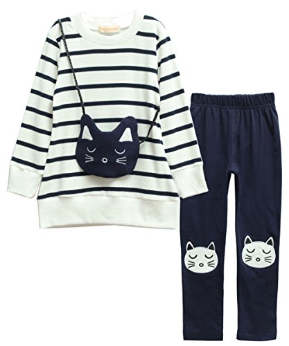 Image of Urtrend Little Girls' Kids 2 Pieces Long Sleeve Top Pants Leggings Clothes Set Outfits