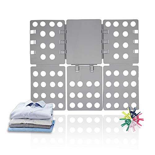 ValueHall Doblador de Ropa 56 x 68 cm Tabla para Doblar Doblador de Camisetas Adjustable Carpeta de Ropa para Adulto o Infantil Camisetas Pantalones Toallas V7031A (Gris)