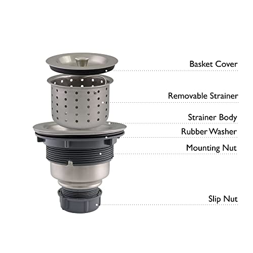 Colador para fregadero de cocina acero inoxidable 3.5 pulg miniatura 3