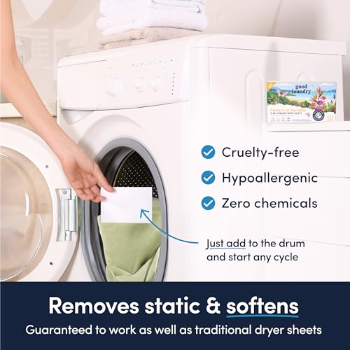 Good Laundry - Unscented Breeze Scented Organic Laundry Dryer Sheets - Natural Non toxic dryer sheets infused with Essential Oils - No Harsh Chemicals, Biodegradable, Hypoallergenic - USA Based - Image 5