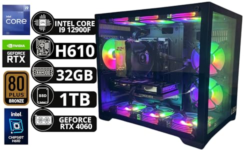 Pc Gamer Aquario Intel Core I9-12900f, Placa mãe H610, 32Gb DDR4, SSD Nvme 1Tb, Fonte 650w 80Plus, G