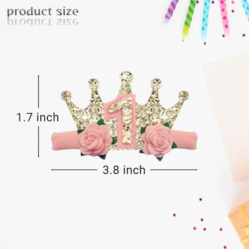 Birthday Hair Clip for Baby Girls 1/2 1 2 3 4 Years Glitter Hair Accessory Birthday Party Outfit Decoration for First 1st One2