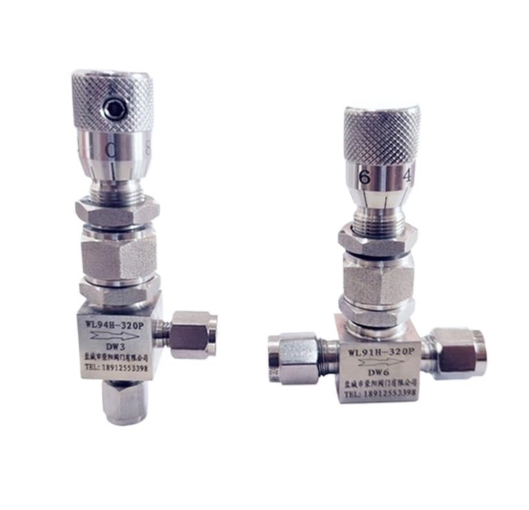 Válvula de aguja de acero inoxidable 304 de compresión de tubo con microregulación de caudal(1/8",High Precision-Straight)