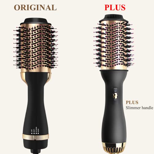Hair Dryer Brush, Fvw Hot Air Brush, Hair Dryer Styler & Volumizer 3-In-1 Brush For Hair Fast Drying, Straightening And Curling, 3-Adjustable Temperature And Speed, Golden #TOP1