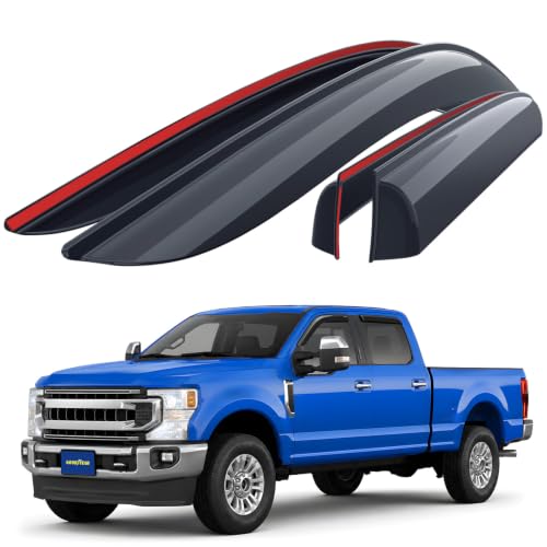 Goodyear Shatterproof Window Deflectors for Ford F250 to F550 Super Duty 2017-2026 Crew Cab, Tape-on Rain Guards, Window Visors, Vent Deflector Visor, Car Accessories, 4 pcs. - GY008899 by Goodyear - Used condition - US$88.10