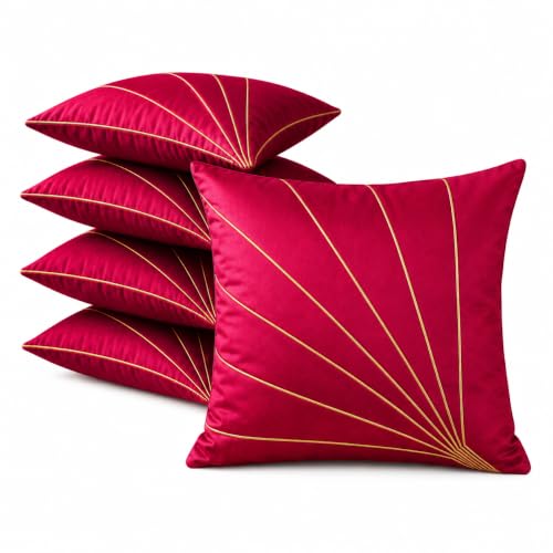 Image of Noor Silk Cushion Covers Pack of 7 | 16x16 Inches, Pink
