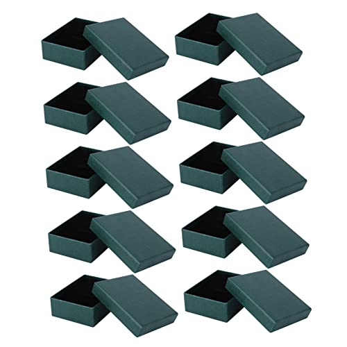 Mobestech Caja De 10 Piezas Caja de pendientes de collar Sostenedor del pendiente verde jewelry box jewellery box organizador joyas cajas de joyería de moda cajas de almacenamiento de joyas