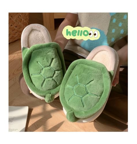 Women's Plush Cute Turtle Slippers Comfortable Men's Anti slip Home Thick Sole Winter and Autumn Cotton Slippers4