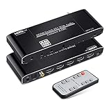 SPDIF/同軸/3.5mmオーディオ出力付きHDMIスイッチ、IRワイヤレスリモートコントロール付き4ポート4 x 1スイッチャセレクタ、4K @ 60Hz、HDMI 2.0b HDCP 2.2、サポートDTS-HD/ドルビー - トゥルーHD/DTS/ドルビー-AC3/DSD SPDIF/同軸/3.5mmオーディオ出力付きHDMIスイッチ、IRワイヤレスリモートコントロール付き4ポート4 x 1スイッチャセレクタ、4K @ 60Hz、HDMI 2.0b HDCP 2.2、サポートDTS-HD/ドルビー - トゥルーHD/DTS/ドルビー-AC3/DSD