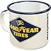 Nostalgic-Art Tazza smaltata retrò, Goodyear – Logo White – Idea regalo per amanti di auto e moto, Coppa da campeggio, Design vintage, 360 ml