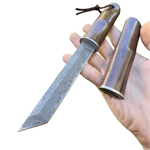 Obespina Cuchillo fijo Tanto Hoja Japonés Damasco Acero Suminagashi San Maí Camping Funda Completa Madera Regalo Hombre Colección Artesanía Caza Senderismo EDC personalizado al aire libre Imagen de Obespina Cuchillo fijo Tanto Hoja Japonés Damasco Acero Suminagashi San Maí Camping Funda Completa Madera Regalo Hombre Colección Artesanía Caza Senderismo EDC personalizado al aire libre