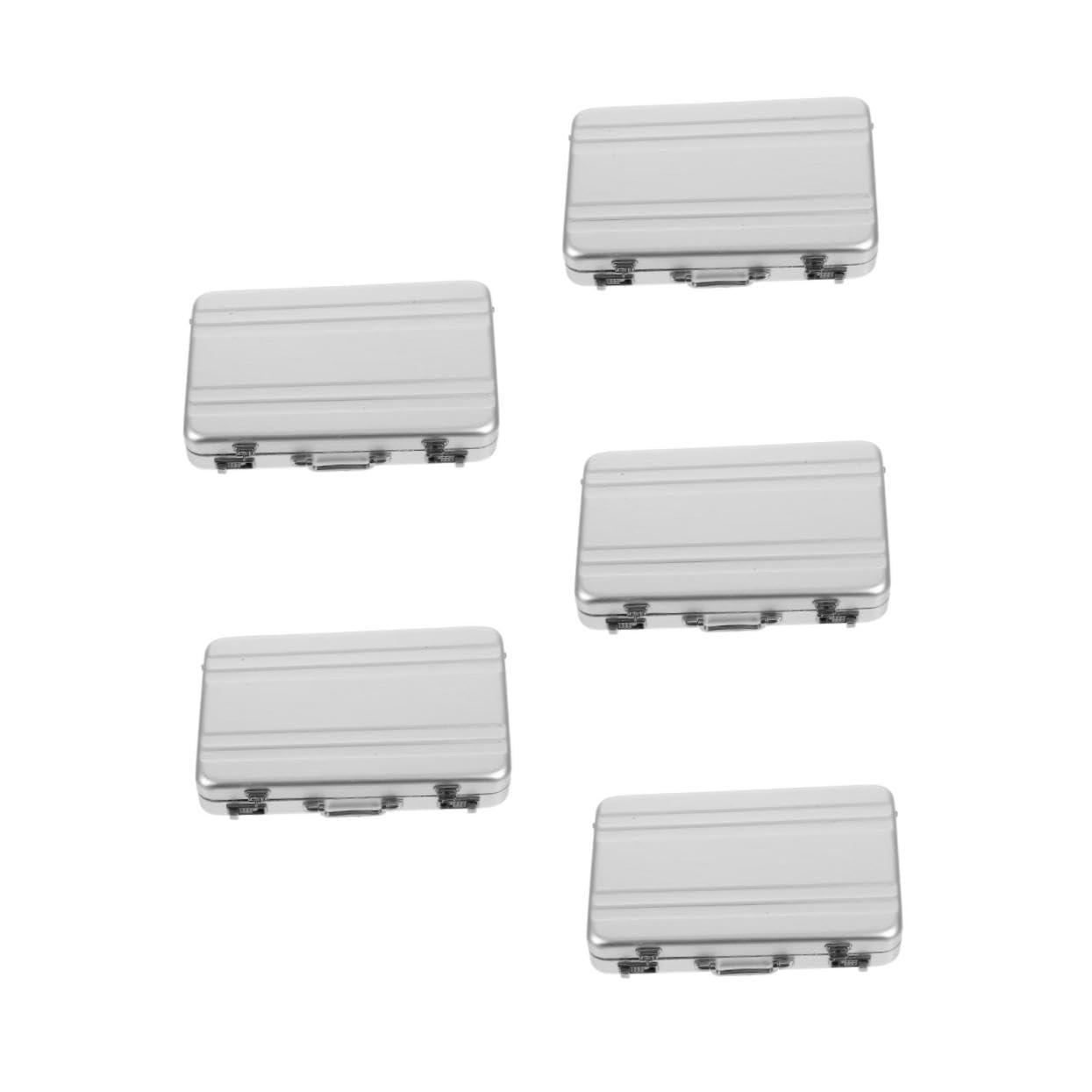 SHINEOFI 5 Pezzi Scatola Porta Biglietti Da Visita Contenitori Custodia Per Schede Flash Portafoto Supporto Per Immagini Desktop Organizzatore Di Schede Flash Silver Lega Di Alluminio