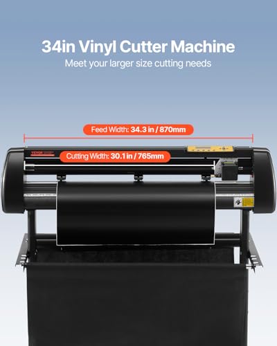 Image of VEVOR Vinyl Cutter 34 Inch Bundle, Vinyl Cutter Machine Manual Vinyl Plotter Cutter with Signmaster Software for Design and Cut, with Supplies and Tools