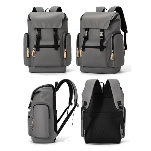 Sac à dos de randonnée imperméable et léger noir avec compartiments multiples