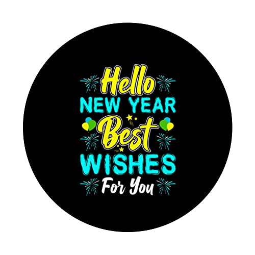 Happy New Year Silvester Party Countdown best wishes PopSockets Swappable PopGrip, Black - Image 3