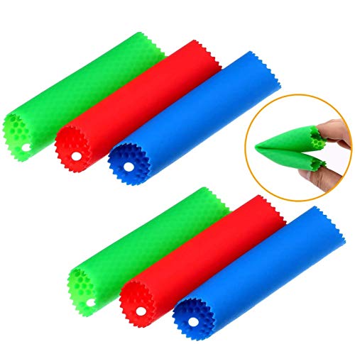6PCS Silicone Garlic Peeler Garlic Peeling Tube Kitchen Tools, 3 Colors