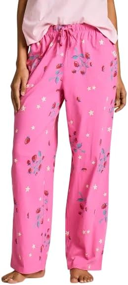 Life is Good. Women's Strawberry and Flower Snuggle Up Sleep Pant, Watermelon Pink