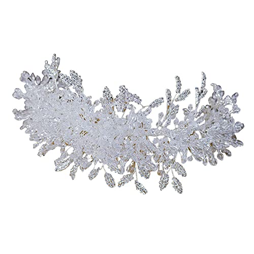 Diadema de cristal hecha a mano tocado de novia para peinados de boda civil