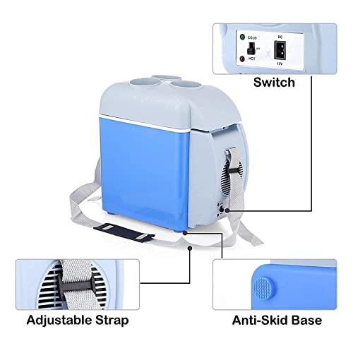 Image of Mini Refrigerator 7.5L Portable Car Fridge | Compact Cooling & Warming Refrigerator | Low Noise Food Grade Mini Cooler for Car, Home, Office & Travel