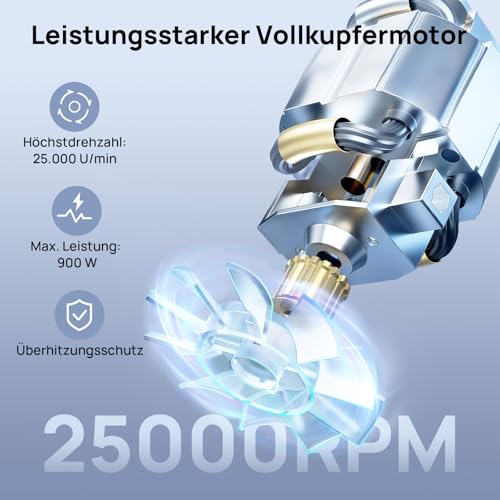 Ganiza Smoothie Maker, 900W Mini Standmixer, Mixer mit 25.000 U/min, 3 Tritan-To-Go-Bechern(300ml&500ml&700ml), 4 asymmetrischen Klingen, für Jede Art von Shake und Smoothie, Silber/Schwarz