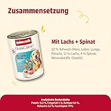 animonda GranCarno Hunde Nassfutter mit Lachs + Spinat (6 x 400 g), getreidefreies Hundenassfutter ohne Zucker, für ausgewachsene Hunde, mit frischen fleischigen Zutaten
