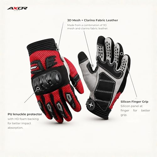 Axor Airstream Pro Riding Gloves, Black Red, M - Image 6