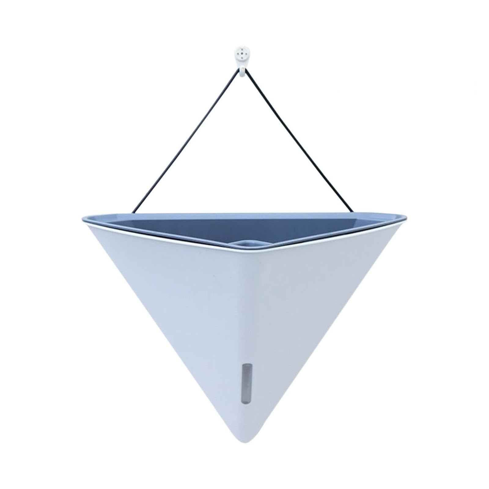 Xuminny Wall Planters For Indoor Plants, 12 Inch Large Self Watering Geometric Hanging Flower Vase With Hanger, Unique Wall Mounted Succulent Plant Planter (White)