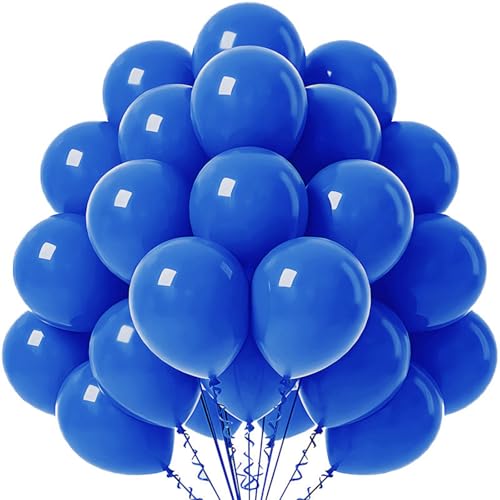 Luftballons Blau, 50 Stück, 25CM,100% Naturlatex Ballons, Helium Luftballons, Blauer Luftballon,...