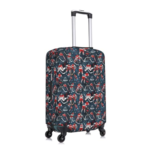 Hockey Elements Creative Patterned Print Fashionable Suitcase Cover Personalized Luggage Protector for Travel and Business3