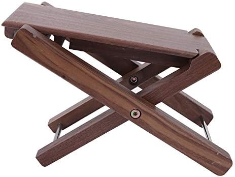 Poggiapiedi Per Chitarra In Legno Di Mogano - 4 Altezze Regolabili, Pieghevole E Portatile - Foto 11