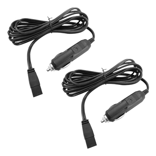 DUSCOKE 12V DC Power Cable, 1.8M 2 Pin Lead Cable Plug Wire for Car Cooler Cool Box, Mini Fridge Replacement Extension Cord, Portable Cigarette Lighter Plug Power Adapter Extension Cables (2PCS)