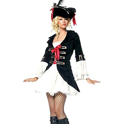 Forever Young Ladies Caribbean Pirate Fancy Dress Halloween Full Costume Dress + Free Hat! (UK 20) Cover