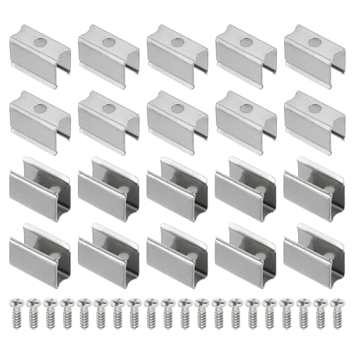 Image of PATIKIL LED Strip Clips, 60pcs Stainless Steel Mounting Brackets Fixing Clip Clamp Support Holder with Screws for 6mm to 7.5mm LED Strip Lighting Cables